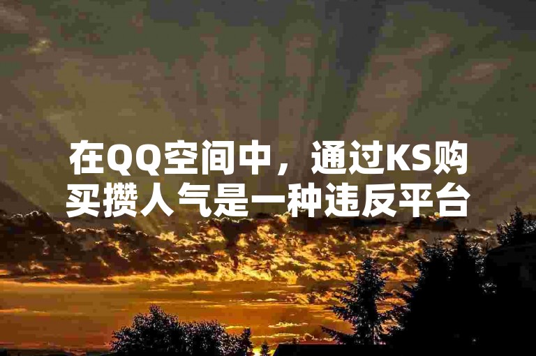 在QQ空间中，通过KS购买攒人气是一种违反平台规则的行为。