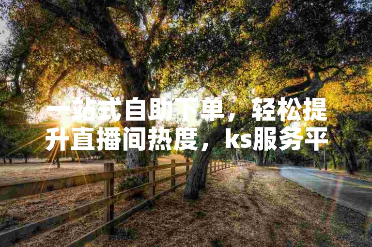 一站式自助下单，轻松提升直播间热度，ks服务平台助您快速获得人气。