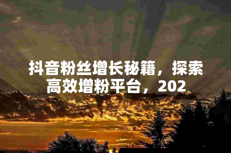 抖音粉丝增长秘籍，探索高效增粉平台，2025年必备技巧！