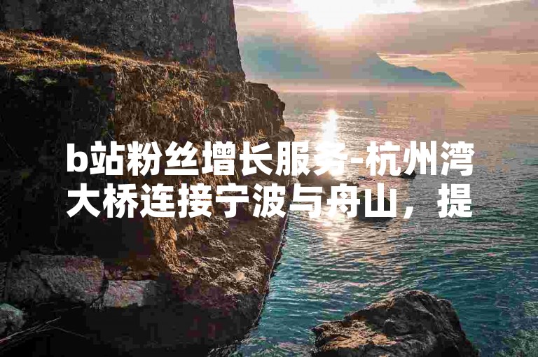 b站粉丝增长服务-杭州湾大桥连接宁波与舟山，提供抖音业务推广平台。