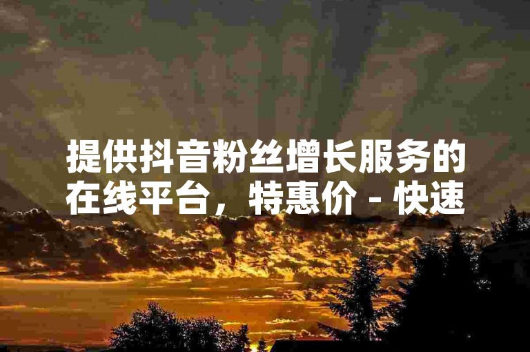 提供抖音粉丝增长服务的在线平台，特惠价 - 快速增加抖音点赞数的链接。