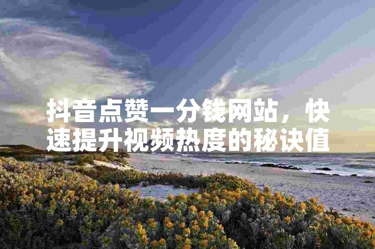 抖音点赞一分钱网站，快速提升视频热度的秘诀值得了解。