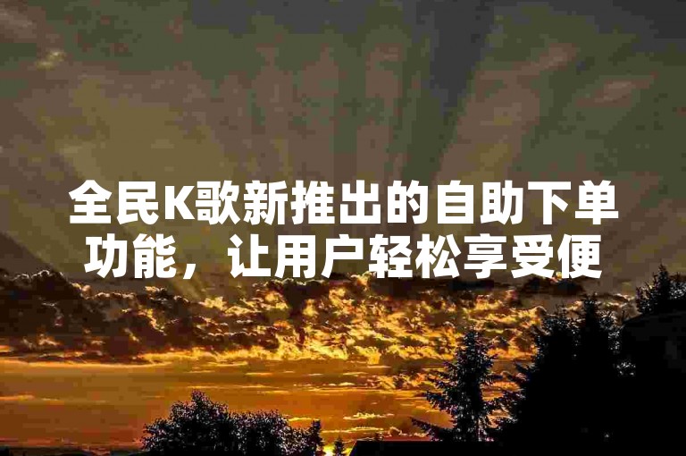 全民K歌新推出的自助下单功能，让用户轻松享受便捷的点歌服务。