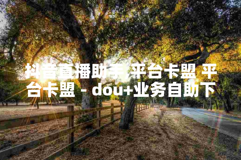抖音直播助手,平台卡盟 平台卡盟 - dou+业务自助下单软件最优惠 - dou+网站平台