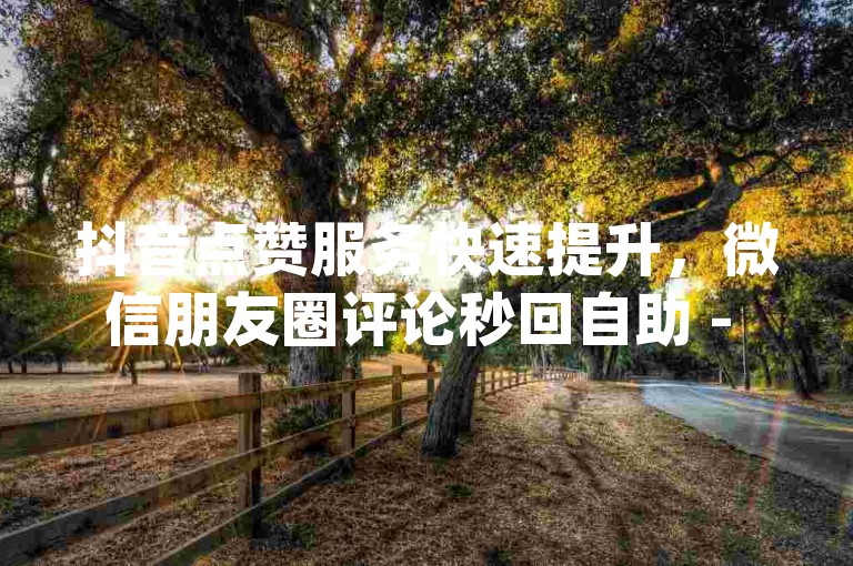 抖音点赞服务快速提升，微信朋友圈评论秒回自助 - dy0.01元刷500赞 - 全天候在线自助下单平台。