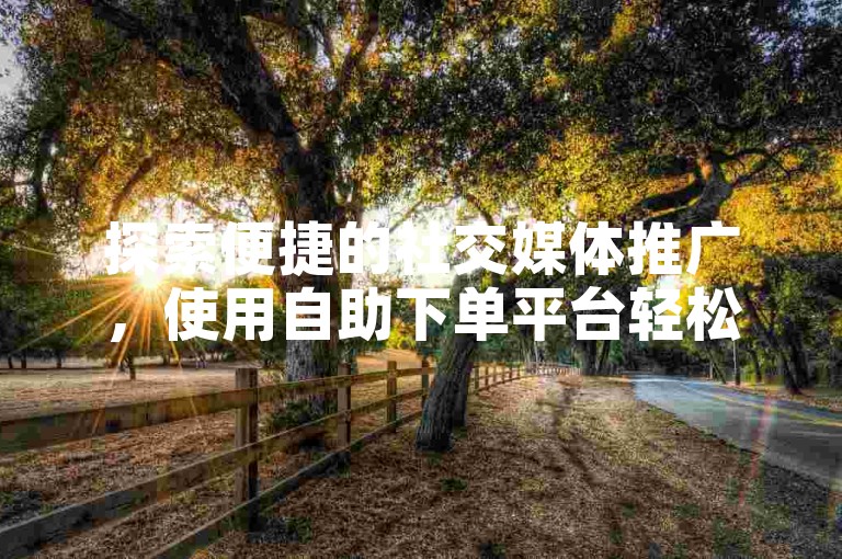 探索便捷的社交媒体推广，使用自助下单平台轻松获取抖音评论赞，提升内容曝光度。