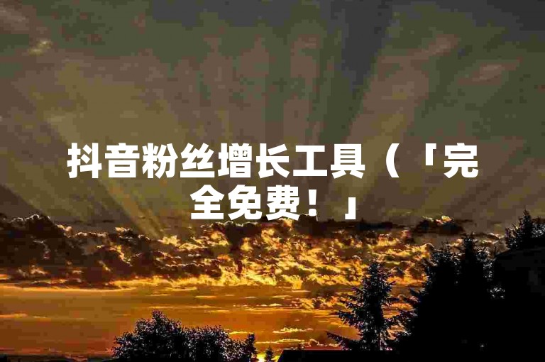 抖音粉丝增长工具（「完全免费！」5款助你快速增加抖音粉丝的应用程序）