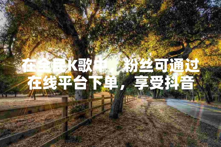 在全民K歌中，粉丝可通过在线平台下单，享受抖音提供的低价服务，比如仅需1元即可获得50个赞，而且通过24小时自助下单商城，点赞数秒速到账。