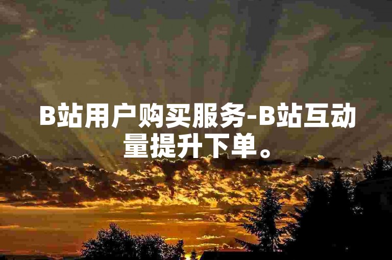 B站用户购买服务-B站互动量提升下单。