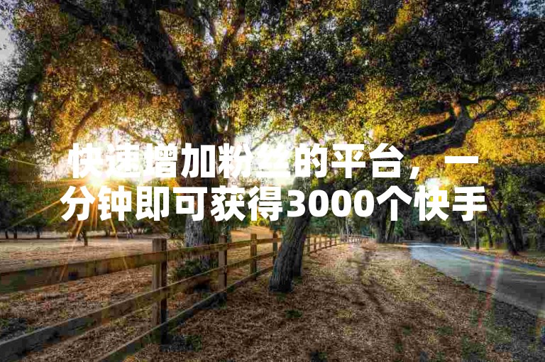 快速增加粉丝的平台，一分钟即可获得3000个快手粉丝。