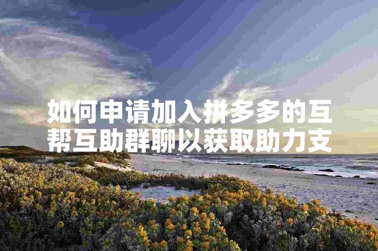 如何申请加入拼多多的互帮互助群聊以获取助力支持？