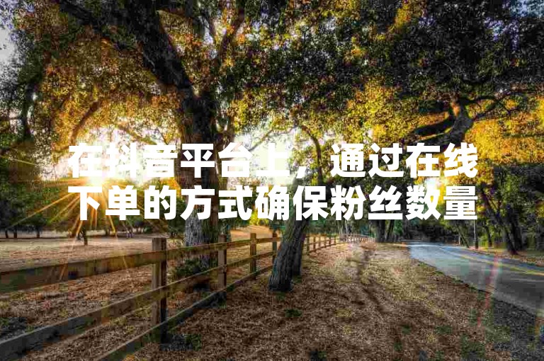 在抖音平台上，通过在线下单的方式确保粉丝数量不减少，同时为店铺增加刷粉丝服务。
