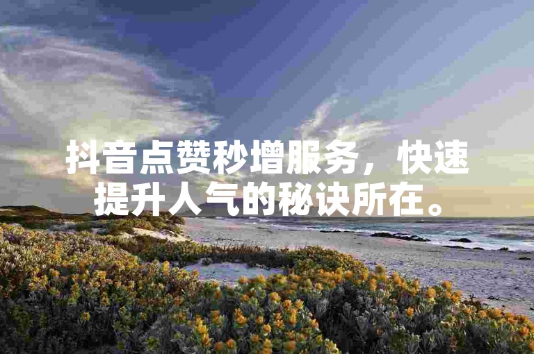 抖音点赞秒增服务，快速提升人气的秘诀所在。