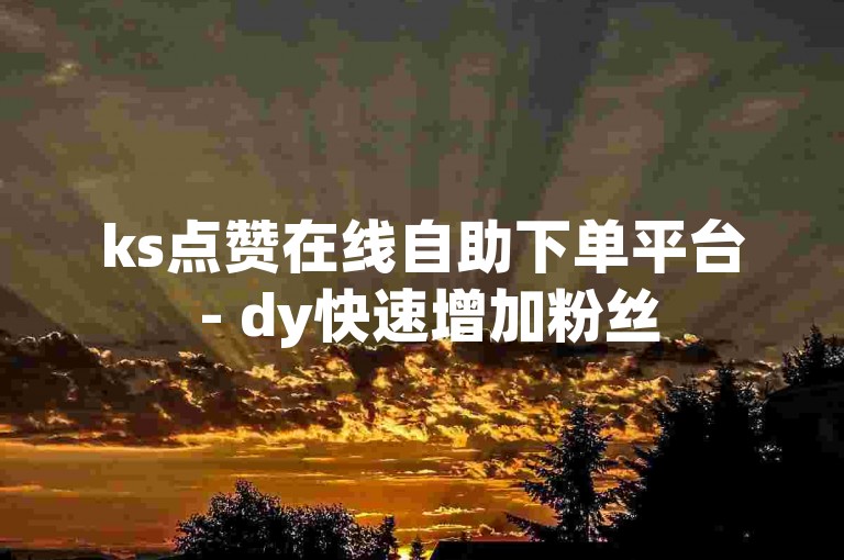 ks点赞在线自助下单平台 - dy快速增加粉丝