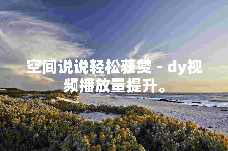 空间说说轻松获赞 - dy视频播放量提升。