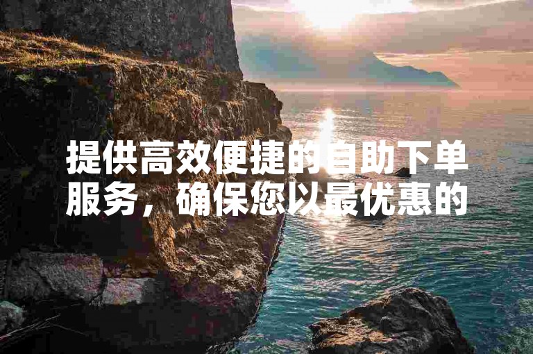 提供高效便捷的自助下单服务，确保您以最优惠的价格获得所需的业务支持。
