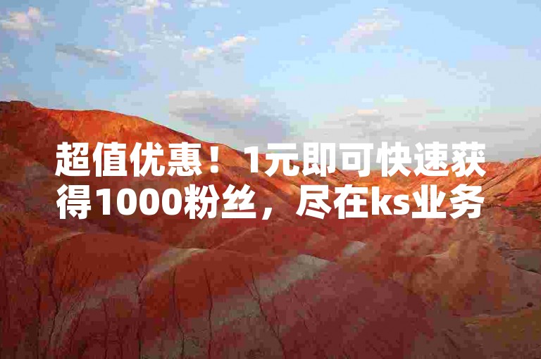 超值优惠！1元即可快速获得1000粉丝，尽在ks业务自助下单平台。