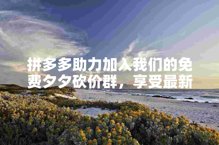 拼多多助力加入我们的免费夕夕砍价群，享受最新优惠！