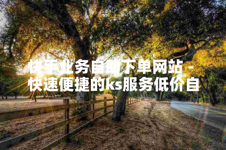 快手业务自助下单网站 - 快速便捷的ks服务低价自助平台