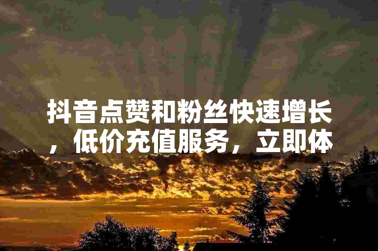 抖音点赞和粉丝快速增长，低价充值服务，立即体验 - 快手点赞秒到，专业平台保障。