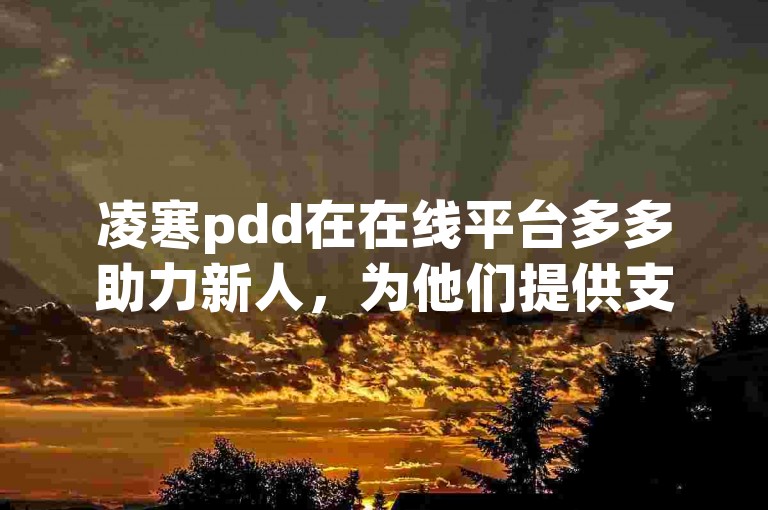 凌寒pdd在在线平台多多助力新人，为他们提供支持和帮助。