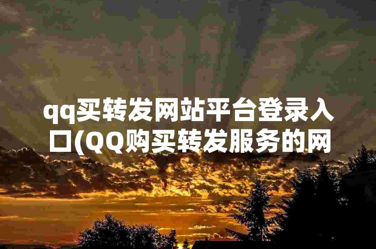 qq买转发网站平台登录入口(QQ购买转发服务的网站登录界面)