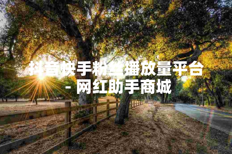 抖音快手粉丝播放量平台 - 网红助手商城