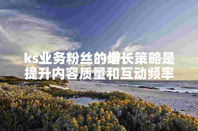 ks业务粉丝的增长策略是提升内容质量和互动频率。