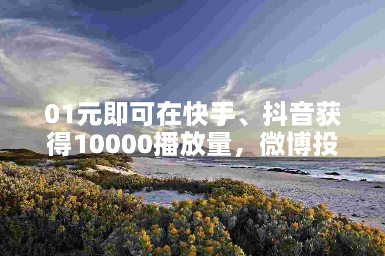01元即可在快手、抖音获得10000播放量，微博投票也能轻松下单。