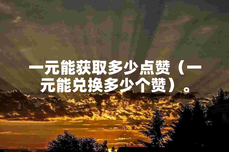 一元能获取多少点赞（一元能兑换多少个赞）。