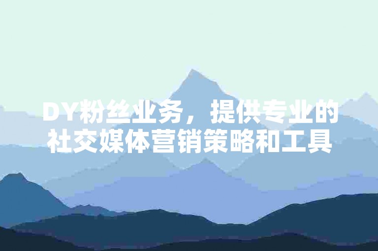 DY粉丝业务，提供专业的社交媒体营销策略和工具。