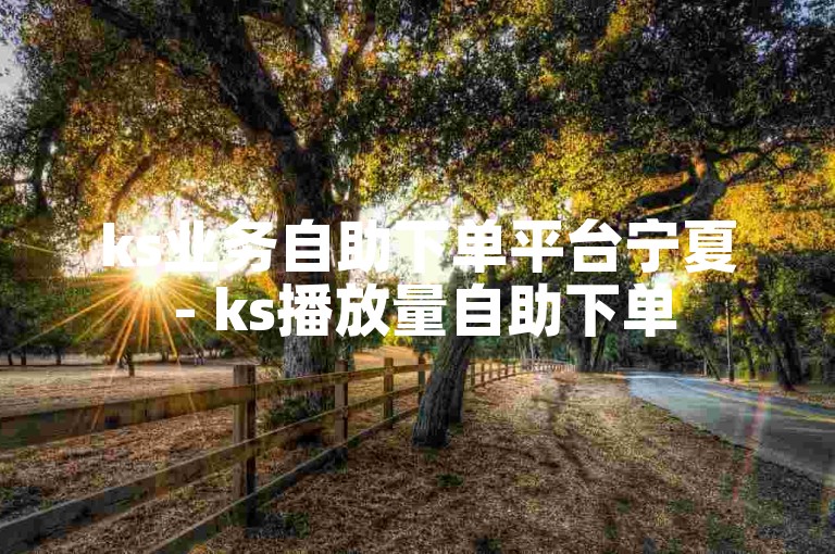 ks业务自助下单平台宁夏 - ks播放量自助下单