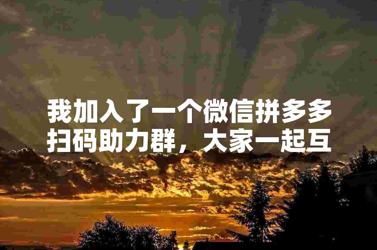 我加入了一个微信拼多多扫码助力群，大家一起互相帮助，争取更多的优惠。