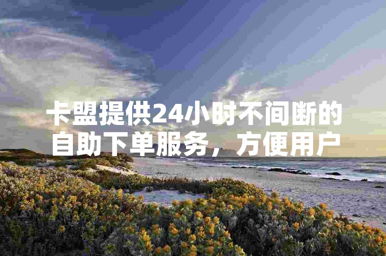 卡盟提供24小时不间断的自助下单服务，方便用户随时进行业务操作。