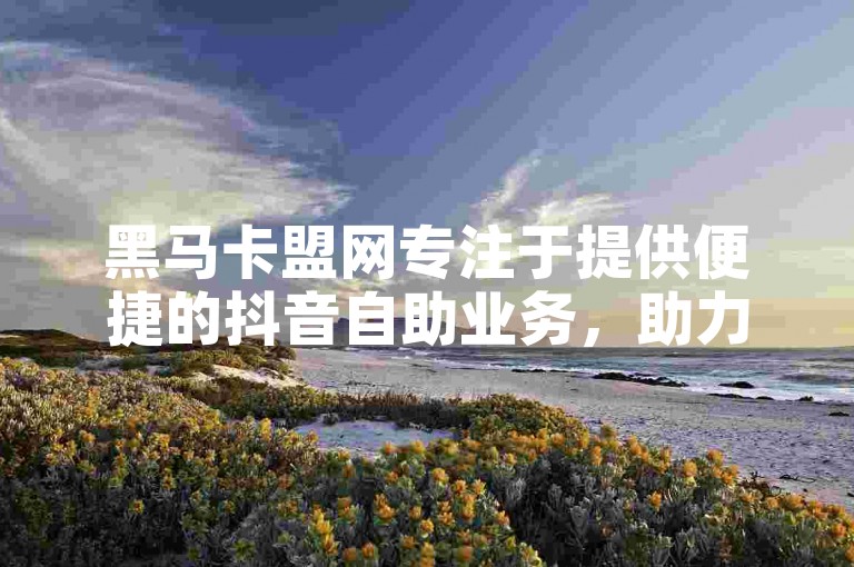 黑马卡盟网专注于提供便捷的抖音自助业务，助力用户轻松管理社交媒体账号。