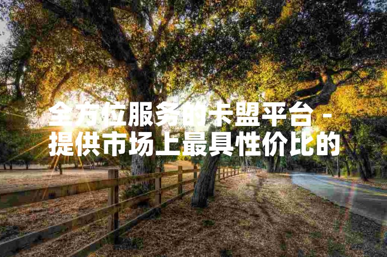 全方位服务的卡盟平台 - 提供市场上最具性价比的辅助科技产品。
