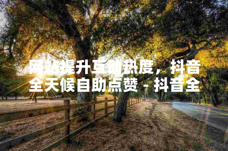 网站提升互动热度，抖音全天候自助点赞 - 抖音全天候自助服务系统 - 24小时自动点赞平台快速响应。