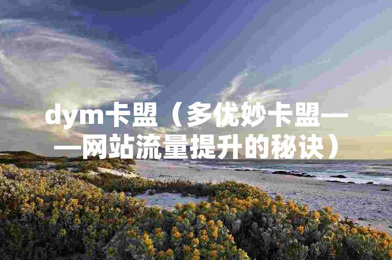 dym卡盟（多优妙卡盟——网站流量提升的秘诀）