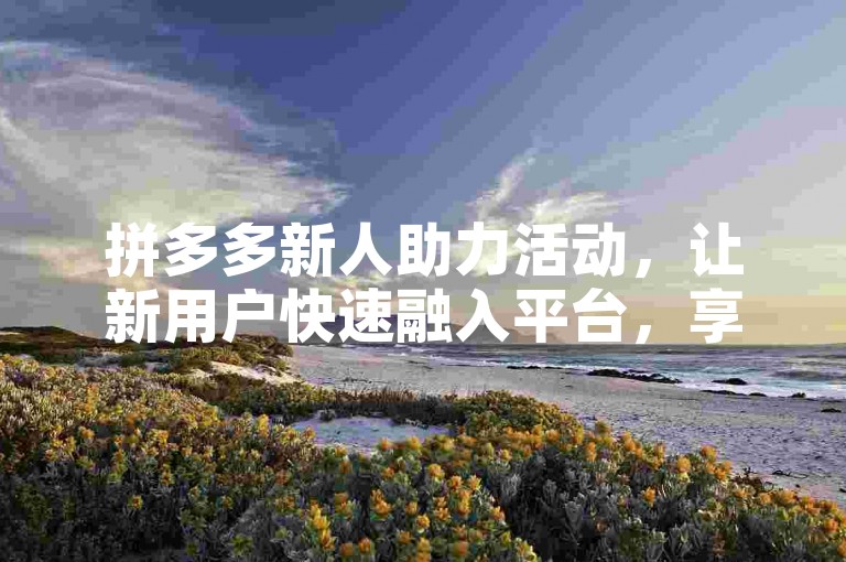 拼多多新人助力活动，让新用户快速融入平台，享受超值优惠。