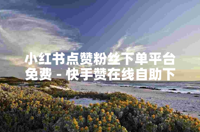 小红书点赞粉丝下单平台免费 - 快手赞在线自助下单便宜元。