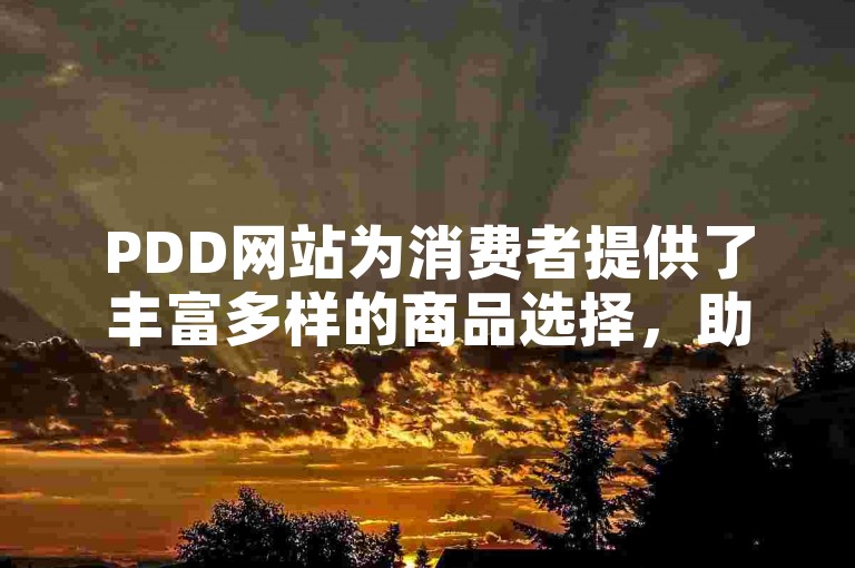 PDD网站为消费者提供了丰富多样的商品选择，助力他们轻松满足各种购物需求。