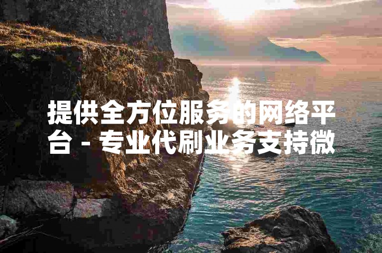 提供全方位服务的网络平台 - 专业代刷业务支持微信支付。