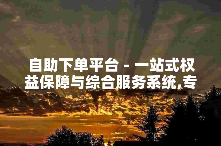 自助下单平台 - 一站式权益保障与综合服务系统,专业代刷服务平台。