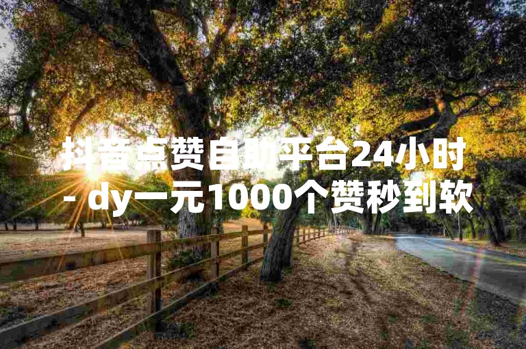 抖音点赞自助平台24小时 - dy一元1000个赞秒到软件