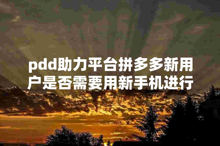 pdd助力平台拼多多新用户是否需要用新手机进行注册。