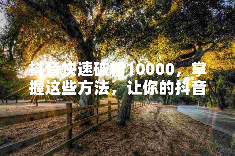 抖音快速破粉10000，掌握这些方法，让你的抖音粉丝迅速突破万人大关！