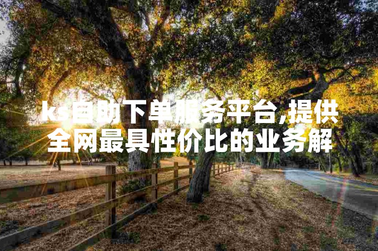 ks自助下单服务平台,提供全网最具性价比的业务解决方案。
