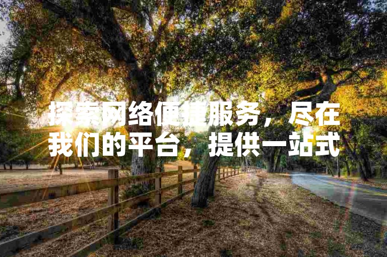 探索网络便捷服务，尽在我们的平台，提供一站式在线自助下单解决方案。