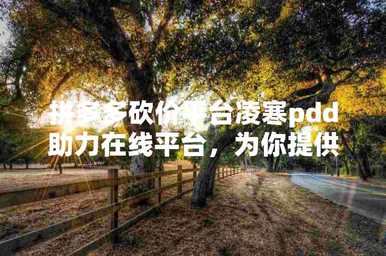 拼多多砍价平台凌寒pdd助力在线平台，为你提供便捷的砍价服务。