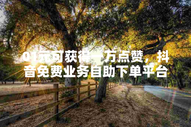 01元可获得一万点赞，抖音免费业务自助下单平台助力账号快速涨粉。